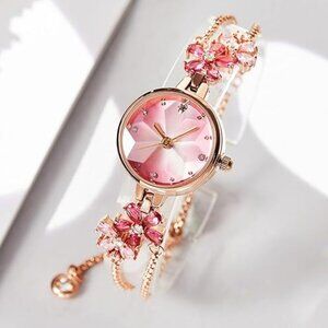NEW! Women's Bracelet Watch, Japanese-Quartz Stainless Steel Watch, Brass Strap